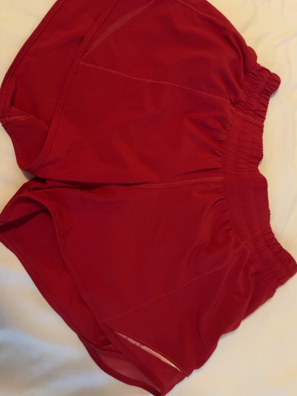 lululemon athletica Vibrant Red Athletic Shorts with Elastic Waist